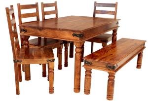 Massives Esszimmer-Set für 6 Personen aus Palisanderholz