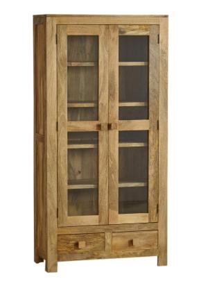 Vitrine massiv 100x180x45 aus Mango-Holz