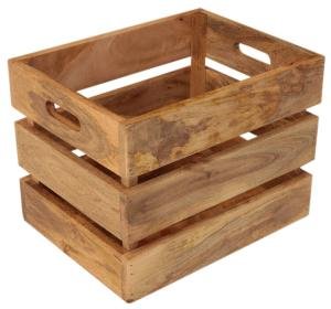 Zeitungskorb Gita 40x30x30 aus massivem Mangoholz