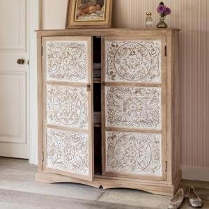 Massive Kommode aus Mango-Holz 115x140x45