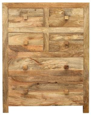 Hohe Kommode mit Schubläden aus massivem Mango 90x120x45