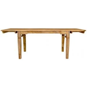 Ausziehbarer Massivholz-Essz Tisch für bis zu 10 Personen aus Mangoholz 140/220x90