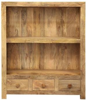 Massivholz-Bibliothek 100x120x35 aus Mangoholz