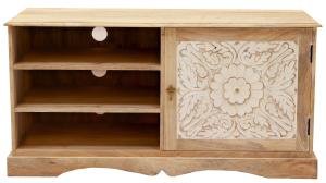 Rustikaler TV-Tisch aus Mangoholz 120x60x45