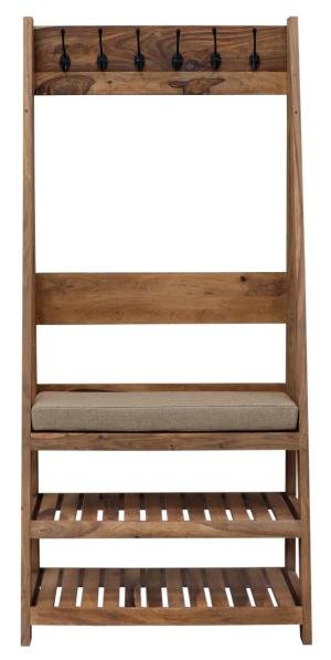 Massiver Holzkleiderständer mit Schuhregal 80x175x40