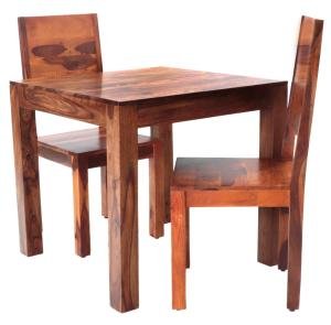 Esstisch-Set für 2 Personen aus massivem Palisanderholz