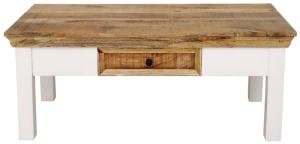 Kaffeetisch mit Schublade aus massivem Mango 110x45x60