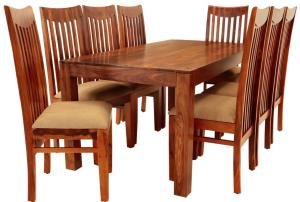 Essenstisch-Set aus massivem Palisander für 8 Personen