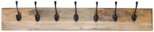 Kleiderhaken Devi mit 7 Haken 100x15x2,5 aus Mangoholz