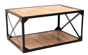 Kaffeetisch Metall Holz Mango 90x45x60