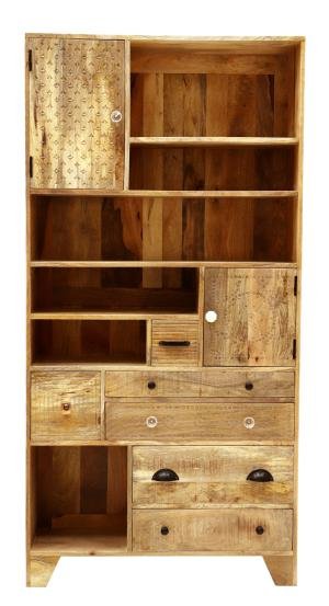 Schmale Bibliothek 90x180x35 aus Mangoholz