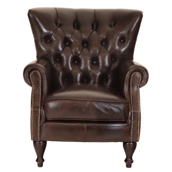 Křeslo Buckingham z pravé hovězí kůže