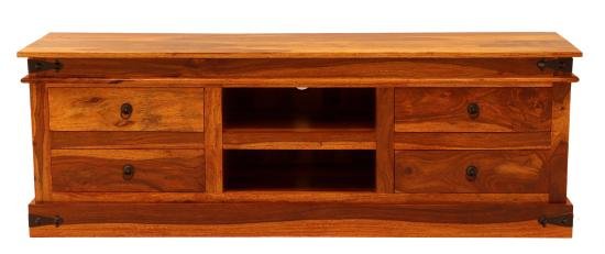 Rustikální tv stolek z masivního dřeva palisandr 160x55x45