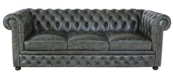 Pohovka trojmístná Chesterfield Greenfield z pravé hovězí kůže