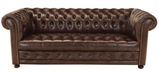Pohovka trojmístná Chesterfield Manchester z pravé hovězí kůže
