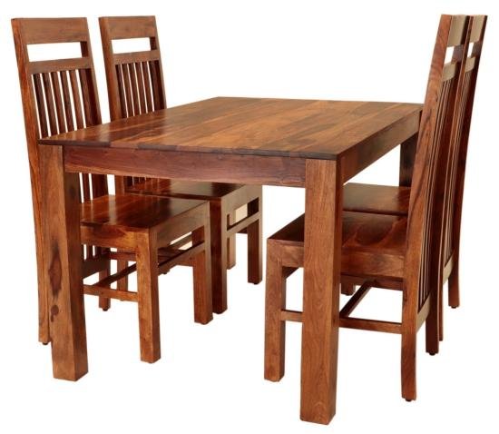 Set jídelní stůl a židle pro 4 osoby z indického masivu palisandr