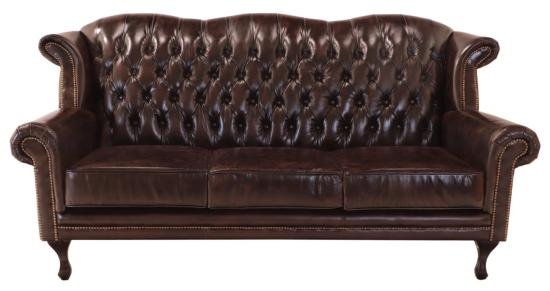 Pohovka trojmístná Chesterfield Crown z pravé hovězí kůže