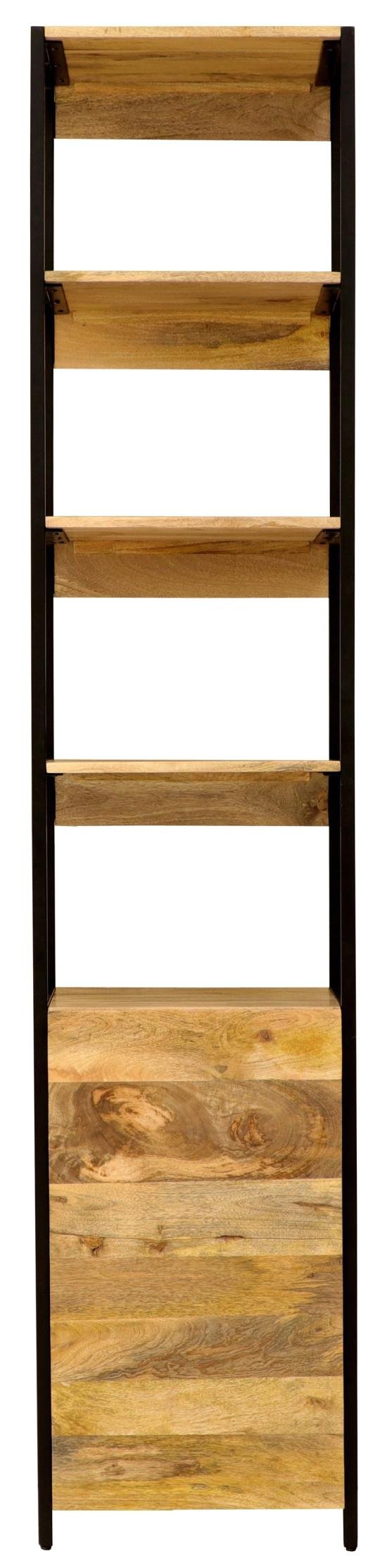 Police masiv 45x213x35 s kovem a dřevem mango