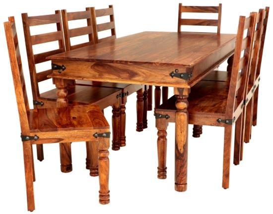 Set jídelní stůl a židle pro 8 osob z indického palisandr