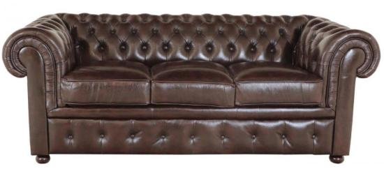 Pohovka trojmístná Chesterfield Comfort z pravé hovězí kůže
