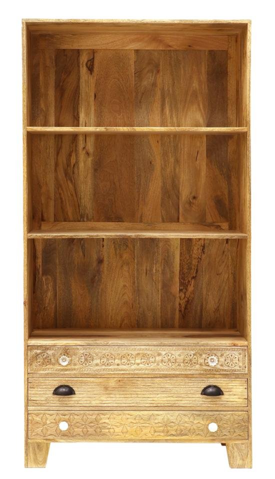 Knihovna do obýváku 90x180x35 z masivního dřeva mango