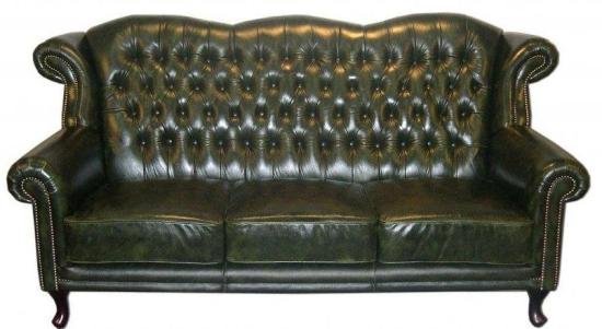 Pohovka trojmístná Chesterfield Crown z pravé hovězí kůže