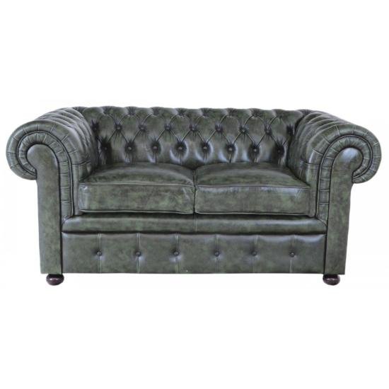 Pohovka dvoumístná Chesterfield Comfort z pravé hovězí kůže