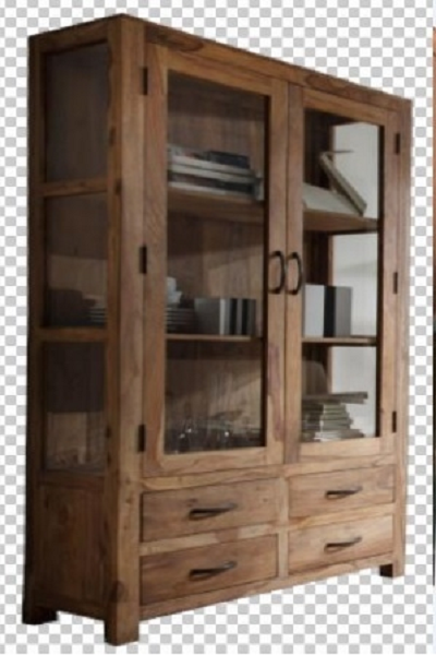 Masivní vitrína / knihovna 120x45x190 cm