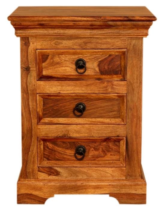 Rustikální noční stolek z masivu palisandr 45x60x40 