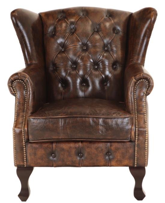 Křeslo Aberdeen z  hovězí kůže