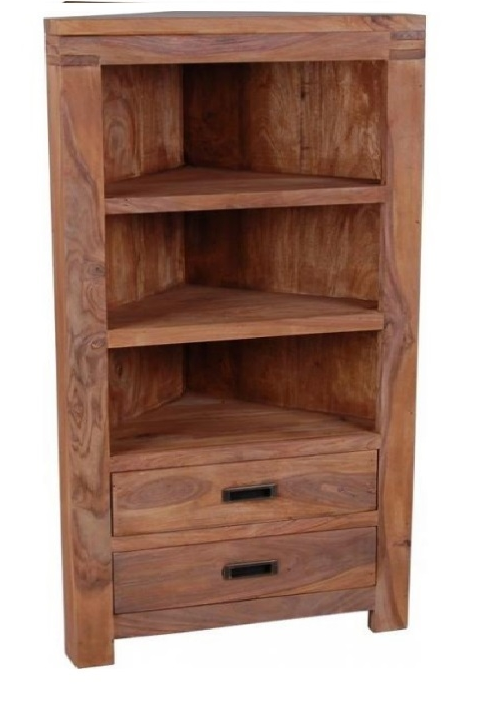 Masivní rohová knihovna 60x35x120cm