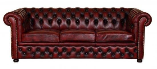 Pohovka trojmístná Chesterfield Greenfield z pravé hovězí kůže