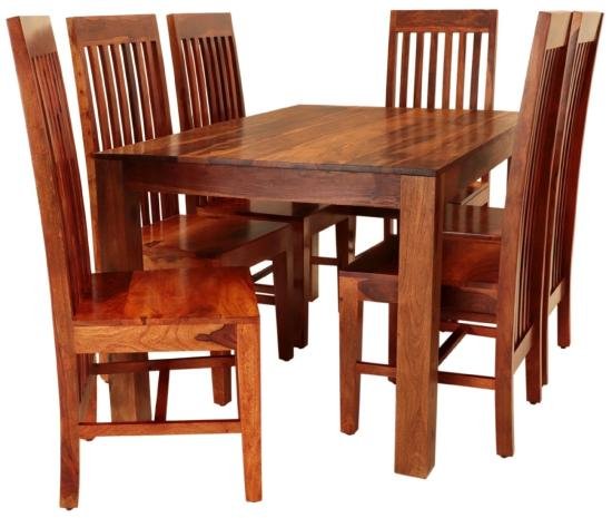 Jídelní stůl a židle pro 6 osob z masivního dřeva palisandr
