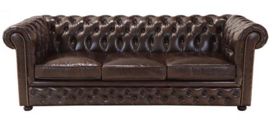 Pohovka trojmístná Chesterfield Greenfield z pravé hovězí kůže