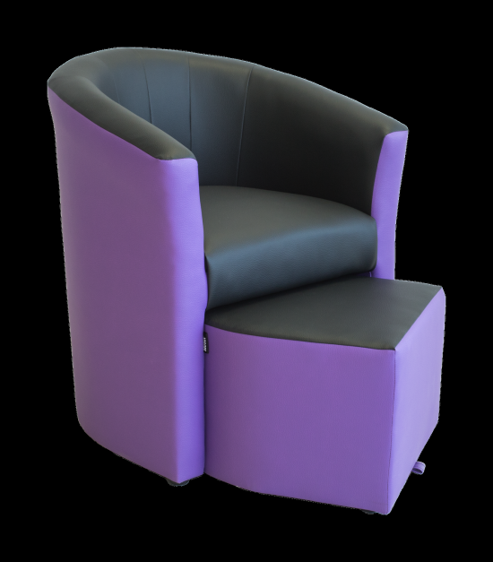 Křeslo Mušla s taburetkou