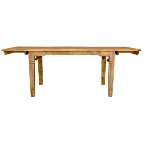 Jídelní stůl z masivu rozkládací až pro 10 osob z dřeva mango 140/220x90