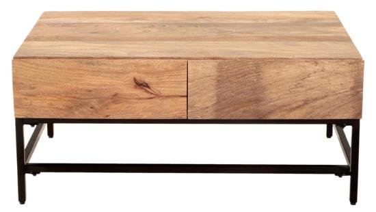 Konferenční stolek kov dřevo mango 90x40x60