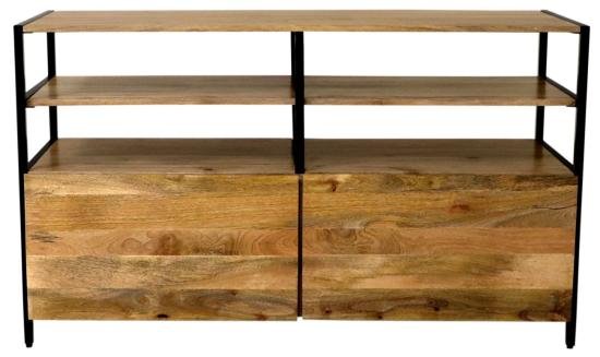 Dřevěný tv stolek s kovovou konstrukcí 130x75x45