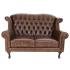 Pohovka dvoumístná Chesterfield Crown z pravé hovězí kůže Whisky