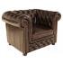 Pohovka jednomístná Chesterfield Greenfield z pravé hovězí kůže Brown