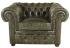 Pohovka jednomístná Chesterfield Comfort z pravé hovězí kůže Green