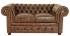 Pohovka dvoumístná Chesterfield Comfort z pravé hovězí kůže Whisky