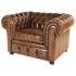 Pohovka jednomístná Chesterfield Comfort z pravé hovězí kůže Whisky