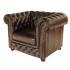 Pohovka jednomístná Chesterfield Greenfield z pravé hovězí kůže Brown