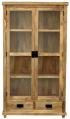 Rustikální vitrina z masivního dřeva manga 100x180x45 