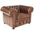 Pohovka jednomístná Chesterfield Comfort z pravé hovězí kůže Whisky