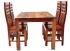 Kuchyňský stůl a židle set pro 4 osoby z masivního dřeva palisandr