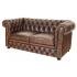 Pohovka dvoumístná Chesterfield Greenfield z pravé hovězí kůže Whisky