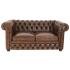 Pohovka dvoumístná Chesterfield Greenfield z pravé hovězí kůže Whisky