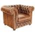 Pohovka jednomístná Chesterfield Greenfield z pravé hovězí kůže Whisky